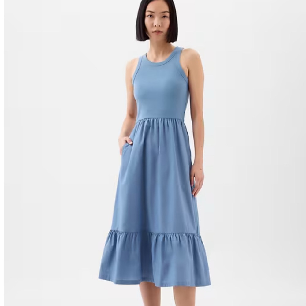 Gap Light Blue Sleeveless Maxi Dress